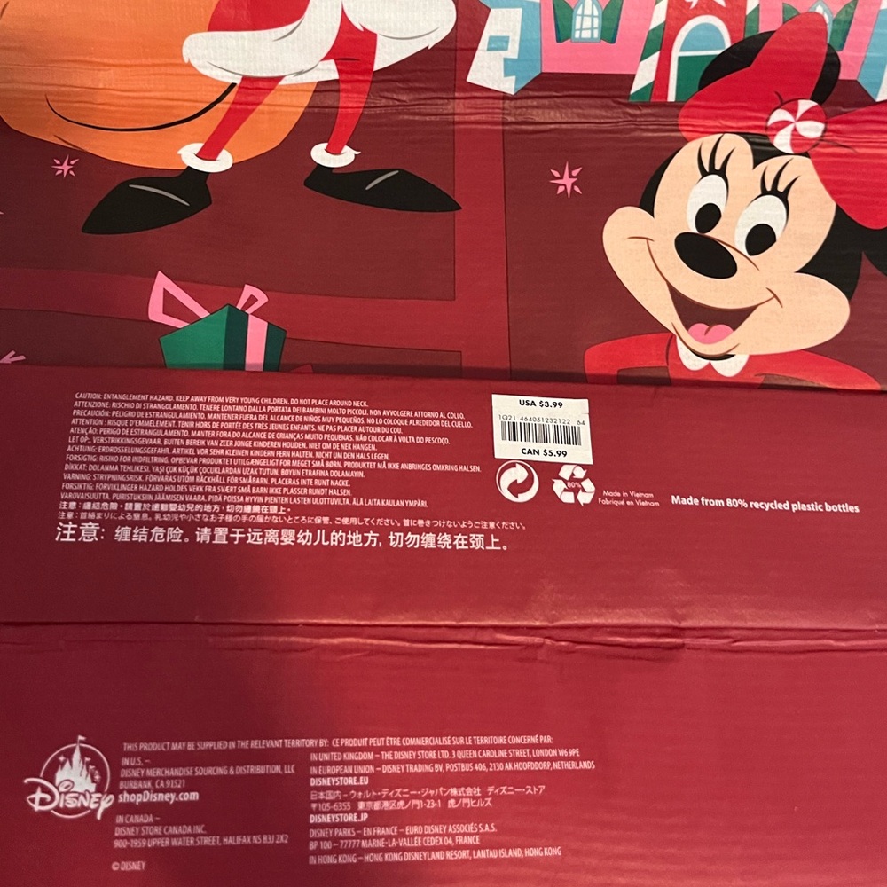SOLD | ✨FWP $25+✨ Disney Store Christmas Reusable Bag - Picture 3 of 4
